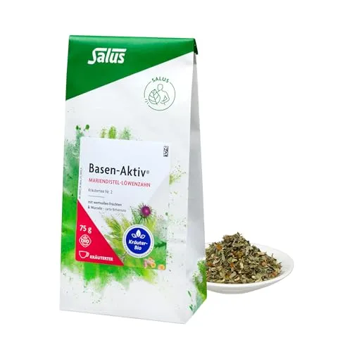 Salus Basen-Aktiv Mariendistel Löwenzahn Tee - 1x 75 g Beutel - Kräutertee Nr. 2 - Salus Tee Qualität seit 1916 - mit wertvollen Früchten und Wurzeln – zarte Bitternote - vegan