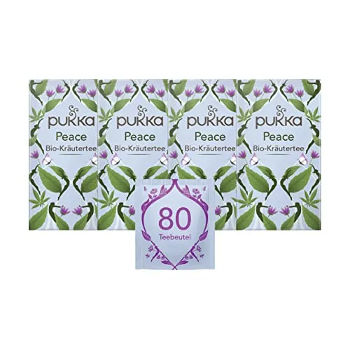 Pukka Tee Set, Bio Kräutertee "Relax", Kamille, Lavendel, Grüne Minze, Ashwagandha, Für Momente der Ruhe, 4er Pack, 80 Teebeutel
